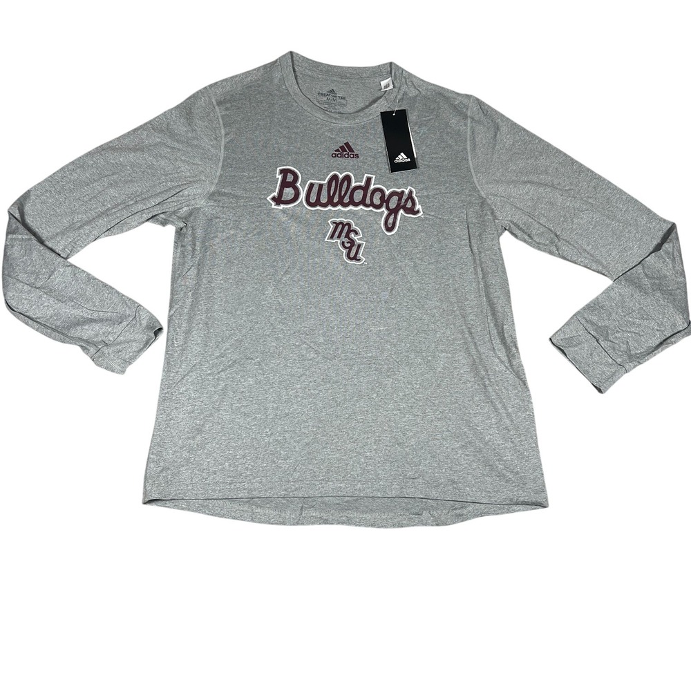Adidas Mississippi State Bulldogs‎ Creator Tee Long Sleeve Gray Mens Medium NEW